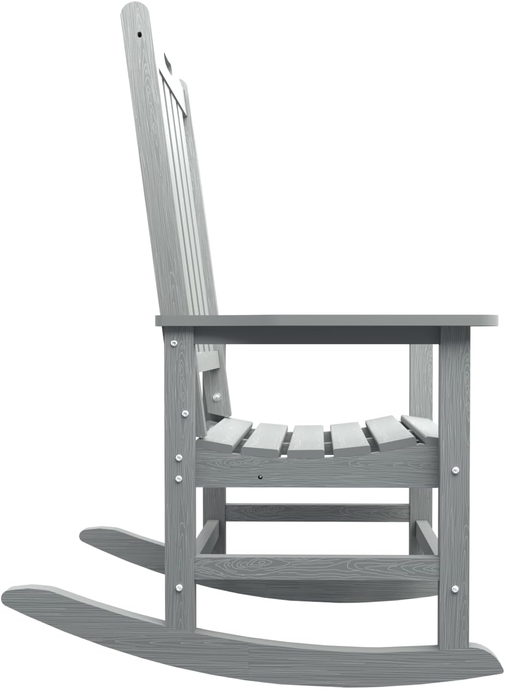 THOEOE Oversized Rocking Chair Set of 2, Outdoor Rocking Chair for Adults, All Weather Resistant Porch Rocker for Lawn Garden, Grey