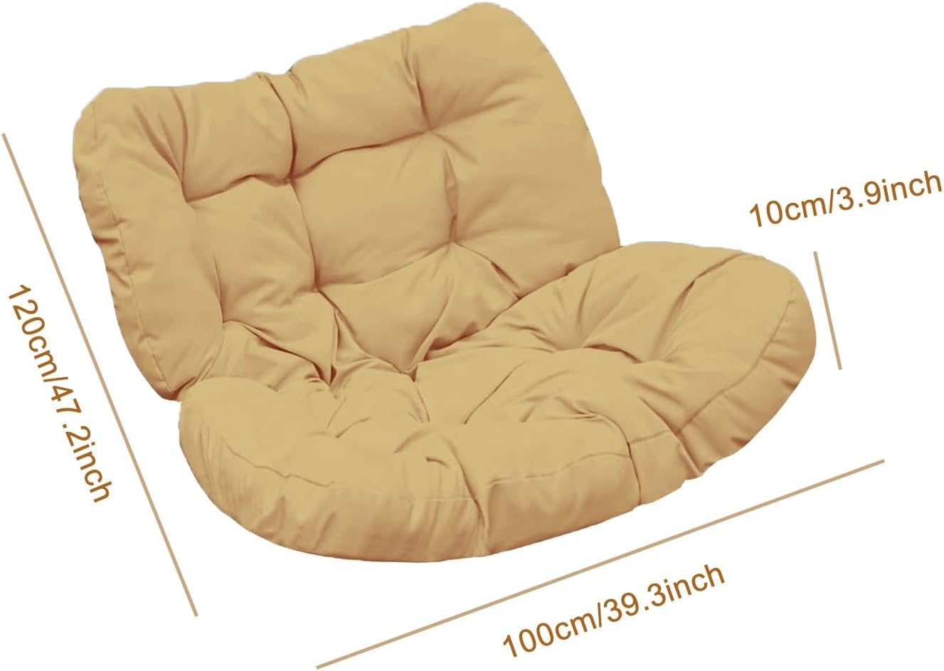 Outdoor Papasan Rocking Chair Cushion Replacement, Thicken Patio Wicker Egg Chair Cushion, Modern Royal Chair Cushion for Bedroom Living Room Porch Garden Lawn(Only Cushion)