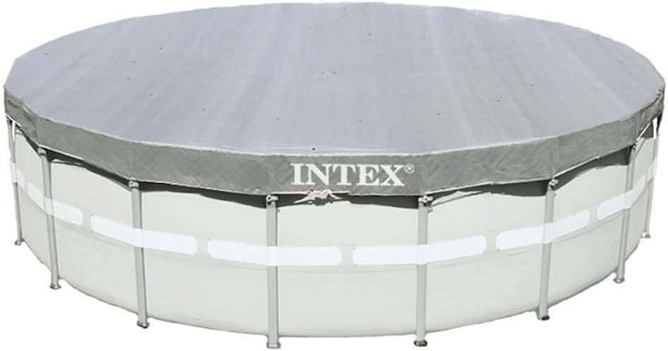Intex 18' Round Easy Set Vinyl Solar Cover Bundled with 18' Deluxe Debris Pool Cover Above Ground Swimming Pools, Pool Cover Accessory Only