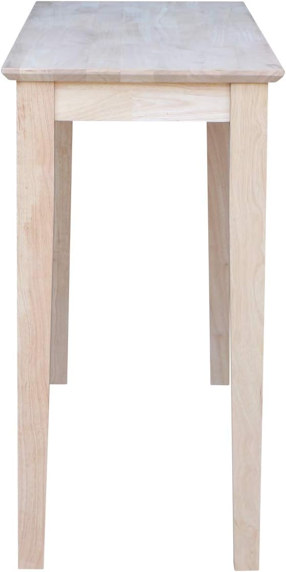 International Concepts Shaker Console Table, 48-Inch Long, Solid Parawood, Unfinished