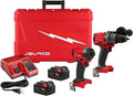 2-Tool Brushless Combo Kit 3697-22 for Milwaukee M18 FUEL 2904-20 Hammer Drill 2953-20 Impact Driver with Carrying case New