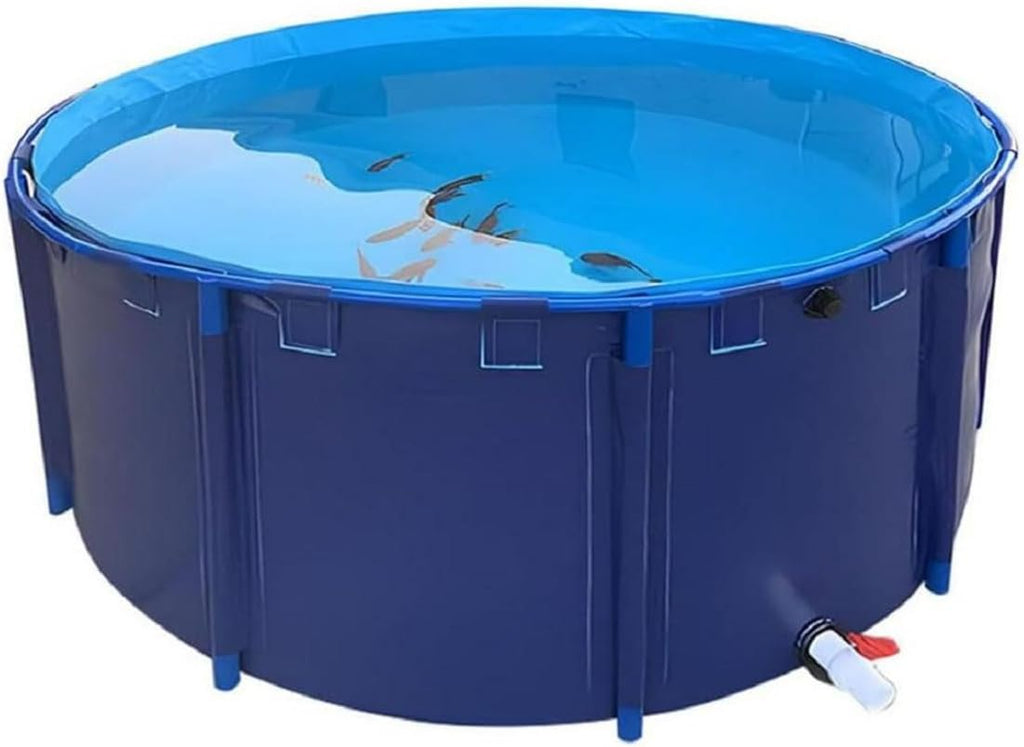 Above Ground Pond,PVC Fish Pond,Canvas Fish Pond Pool,Round Thickening Fish Pond Pool,Pool Above Ground with Durable Framed,for Fish Farming,Aquatic Products Breeding Pond 59 X31.5 in/356Gal
