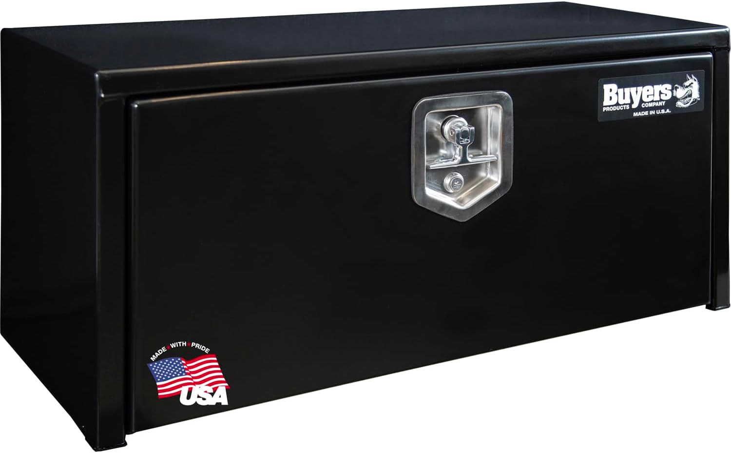Buyers Products 1703353 Black Steel Underbody Truck Tool Box – 14 x 12 x 30 Inch - Truck Bed & Underbelly RV Storage Box, Locking T-Latch, Weather-Resistant, Heavy-Duty Flatbed Job Box, Made in USA