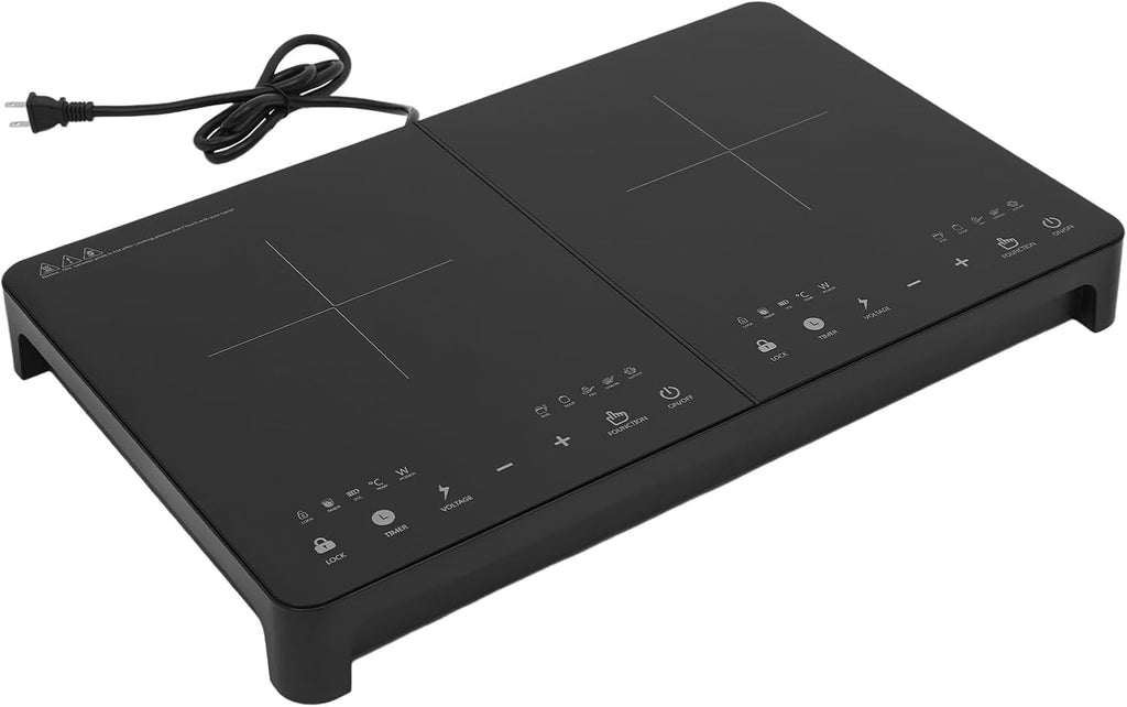 Double Induction Cooktop, Induction Cooktop with 2 Burners, for Home Kitchens, LED Sensor Touch Stove Top