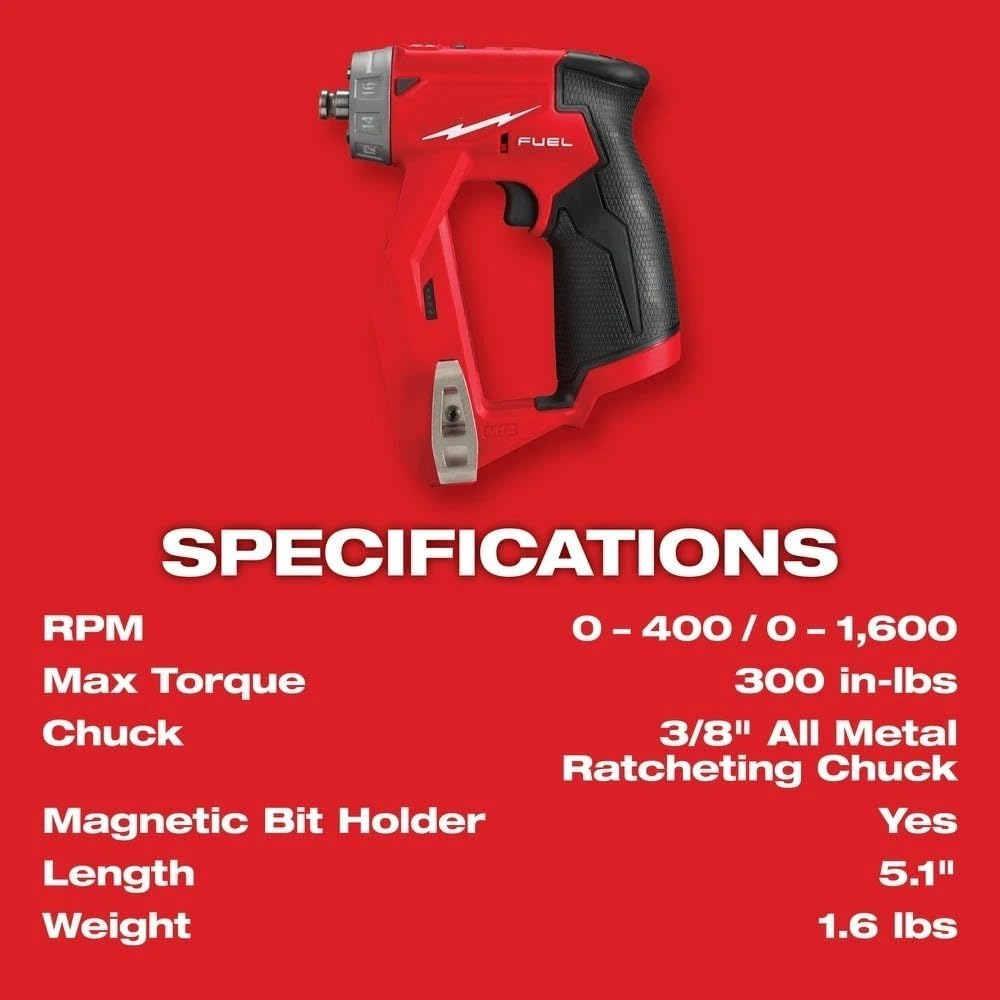 2505-22 Power Drill Drivers for Milwaukee M12 FUEL 12V Installation Drill/Driver Kit - New