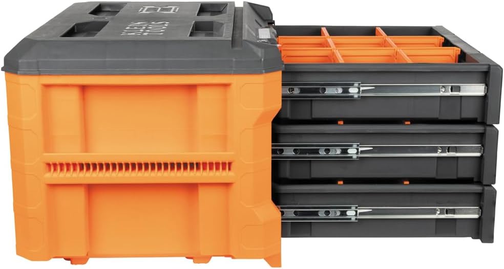 Klein Tools 54823MB MODbox 3-Drawer Tool Box Organizer, Heavy-Duty Tool Storage, Stackable Module, 50-Pound Capacity