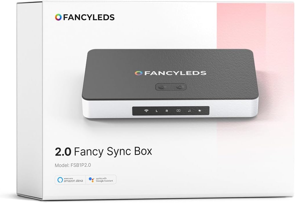 Fancy Sync Box Ambient TV Backlighting Syncing Box Device HDMI 2.0 All TV Sizes Fancyleds (44' to 55')
