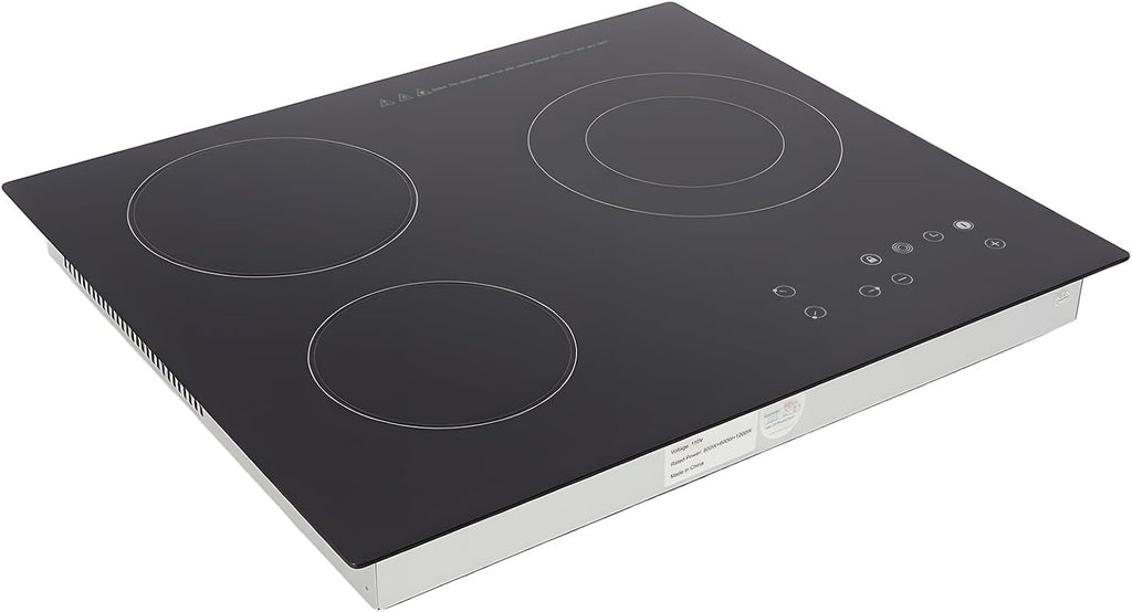 Electric Cooktop 3 Burners, Built in Radiant Electric Stove Top,2600W Cooktop Stovetop with Sensor Touch Control&Timer,Temperature,9 Heating Level,110V (Black)