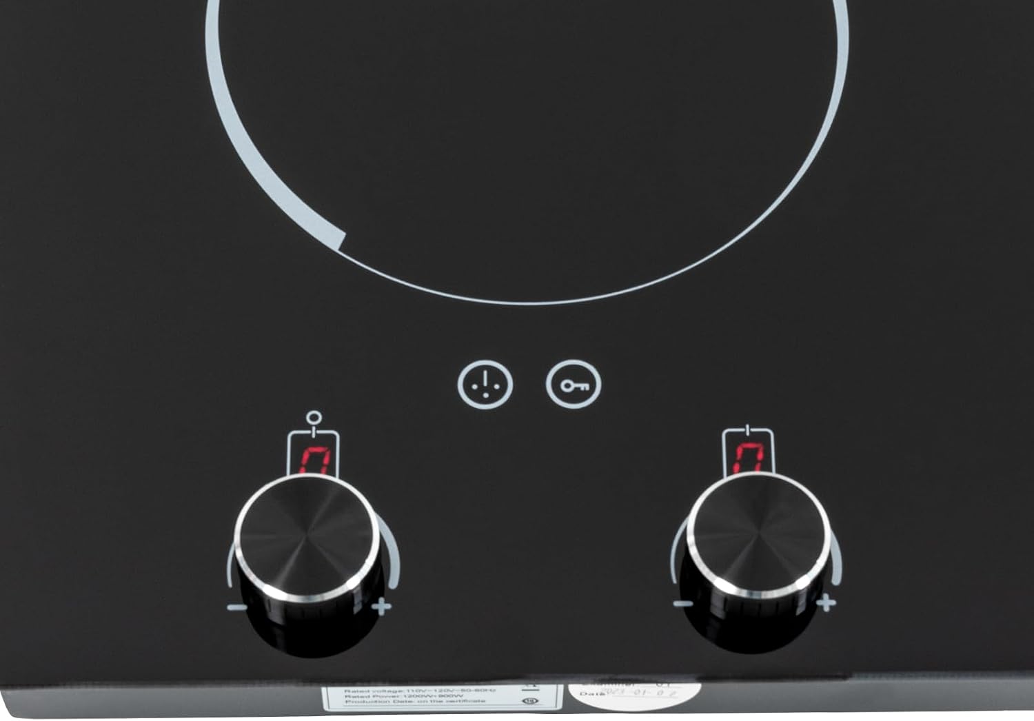 1200W+900W 20 Inch Electric Cooktop, 9 Levels 2 burner induction Built-in Plate Hot Plate Electric burner Double Induction Cooktop with LED touch Knob Control Overheat Protection for all Pans
