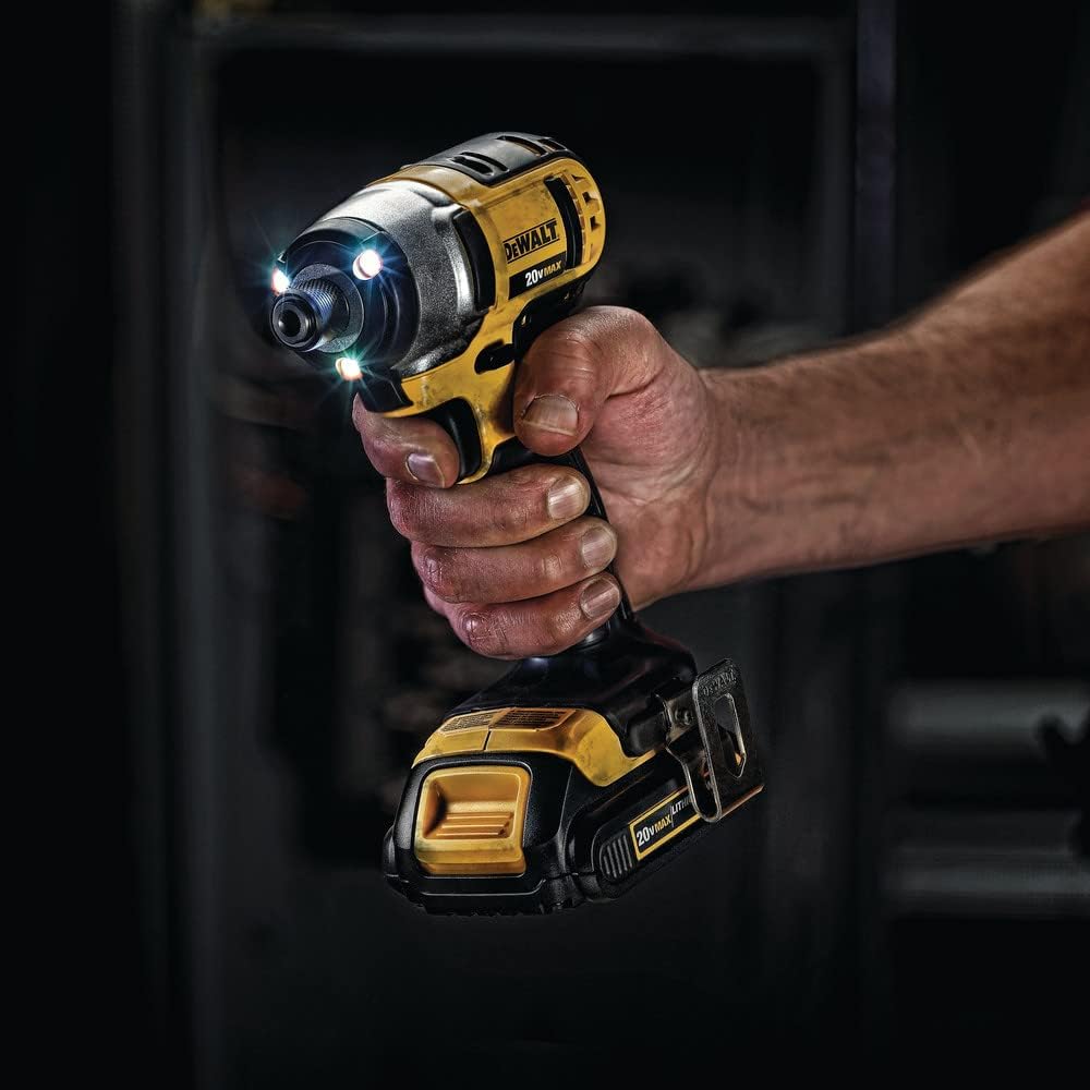 DEWALT - DEWDCF885C2 20V MAX Cordless Drill Impact Driver Kit, 1/4-Inch (DCF885C2) yellow/black