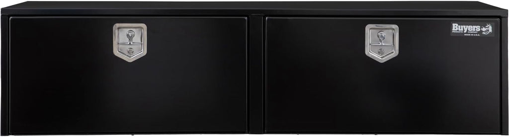 Buyers Products 1704320 Black Steel Underbody Truck Tool Box – 24 x 24 x 72 Inch - Truck Bed & Underbelly RV Storage Box, Locking T-Latch, Weather-Resistant, Heavy-Duty Flatbed Job Box, Made in USA