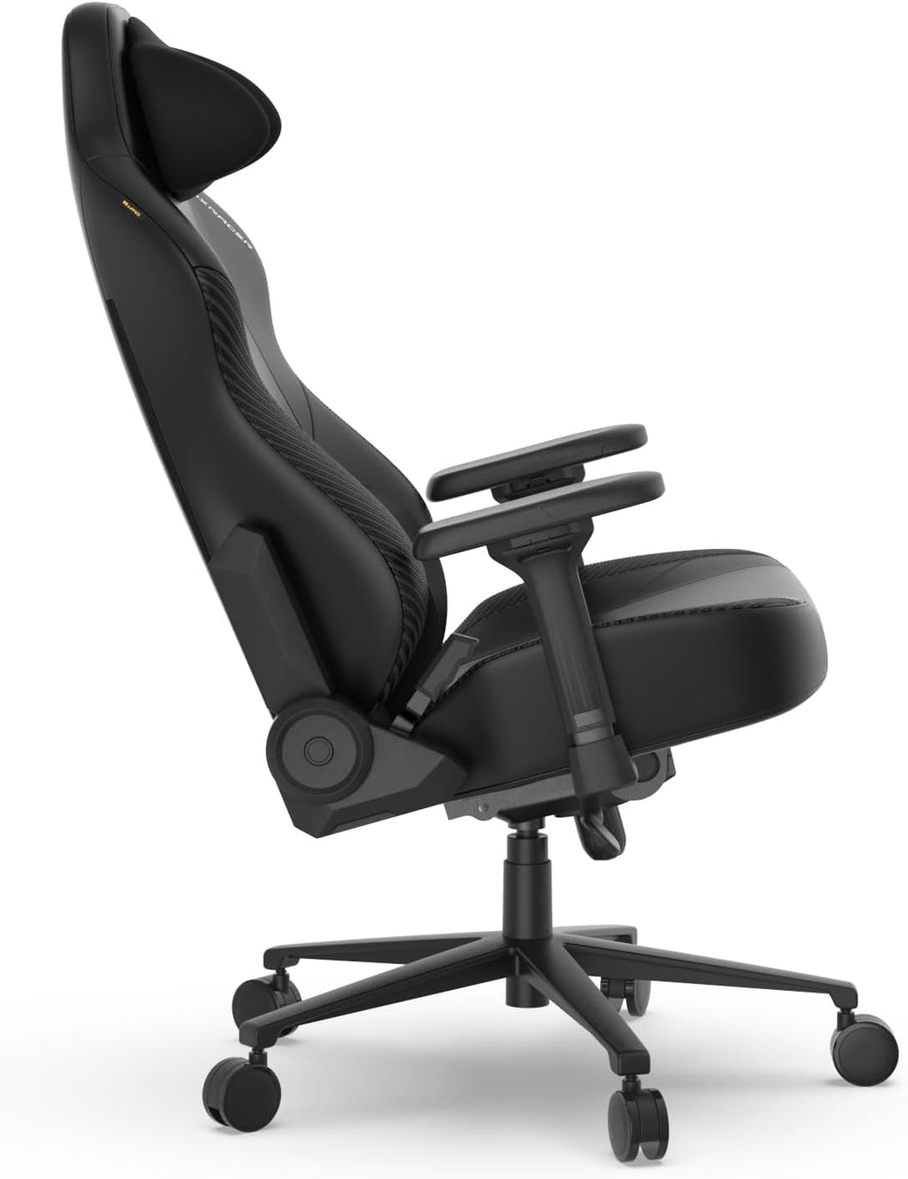 DXRacer Craft L Video Gaming Chair for Adults, Ergonomic Office Reclining Computer Chair with Magnetic Head Pillow and Lumbar Support, Racing Style Height Adjustable (EPU Leatherette, Black)