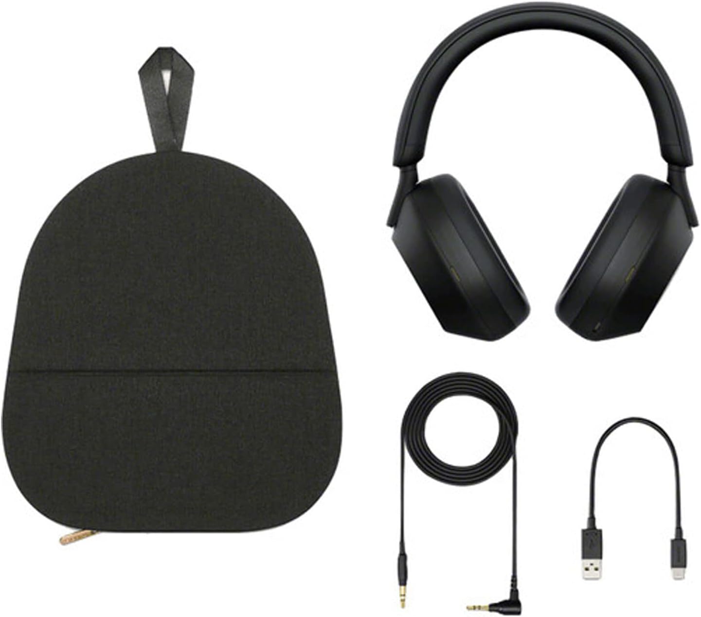 Sony WH-1000XM5 Noise-Canceling Wireless Over-Ear Headphones (Black), 30 Hours Playback Time, Hands-Free Calling, Alexa Voice Control - Kit with Charging Cube