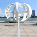 Wind Turbine Generator, 3000W Wind Turbine 12v 24v Vertical Axies Wind Generator VAWT Small Windmill Free Energy With MPPT Charge Controller Homeuse for Boats, Gazebos, Chalets, or Mobile Homes(White,