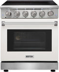 KOSTCH 30 inch Professional Electric Range with 5 Heating Elements Cooktop, 4.55 Cu. Ft. Convection Oven Capacity, Smooth Glass Top, in Stainless Steel, KOS-30RE06H (White)