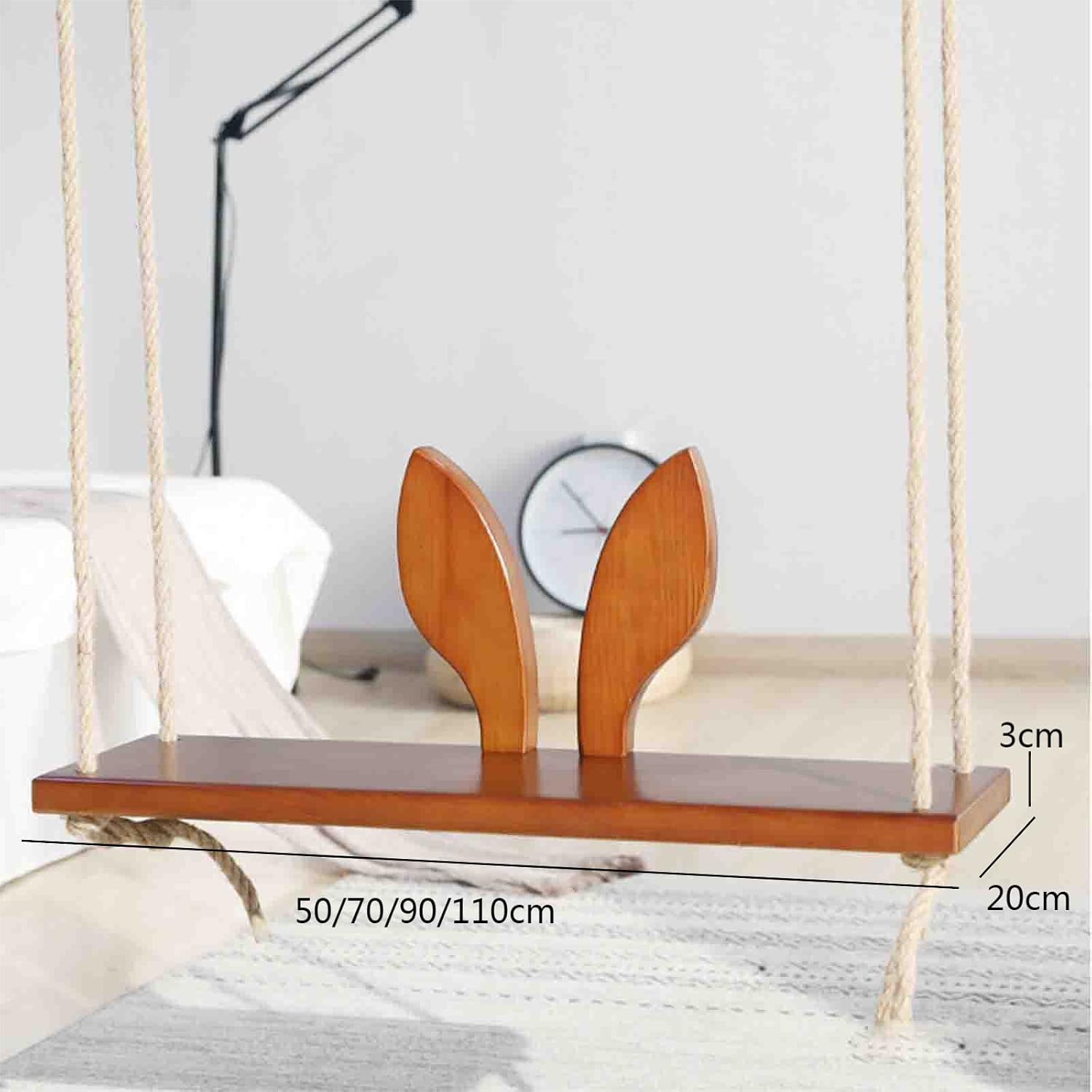Indoor Children's Swing, Home Balcony Hanging Chair, Outdoor Garden Solid Wood Rocking Chair, Suitable for The Balcony of The Hotel Room (a 50cm)