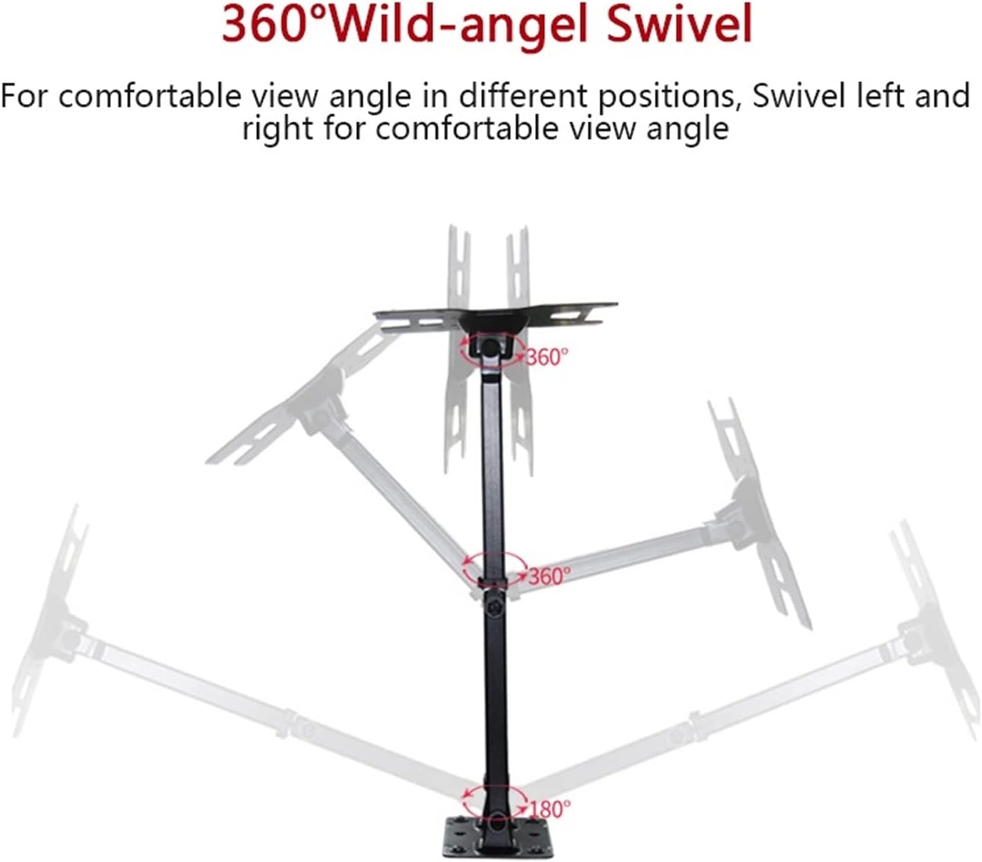 TV Wall Mount Articulating LCD Monitor Full Motion Extension Arm for Most 32-43 Inch LED TV Flat Screen VESA Up to 200x200mm(32-50inch)