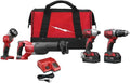 4-Tool Combo Kit 2696-24 for Milwaukee M18 Cordless Compact 2602-20 Hammer Drill Driver 2620-20 Recip Saw 1/4 Hex Impact Driver 49-24-0171 Work Light