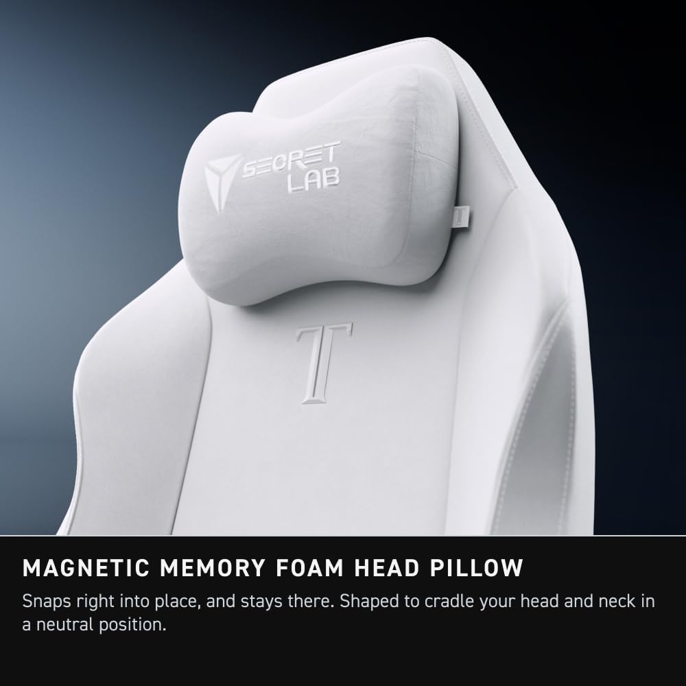 Secretlab Titan Evo NanoGen Pure White Gaming Chair - Recling - Ergonomic & Comfortable Computer Chair with 4D armrests - Magnetic Head Pillow & 4-Way Lumbar Support - Leatherette