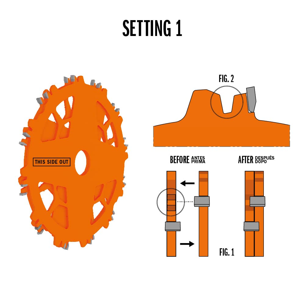 CMT ORANGE TOOLS 230.312.08 DADO Set Saw Blade HW D=8' B=5/8' Z12 FTG+ATB Orange PTFE
