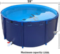 Above Ground Pond, Round Outdoor Fish Pond Pool with Durable Frame,Koi Pond Tank，Koi Fish Pond，PVC Fish Farming,for Store Up Water Irrigation(1350 L)