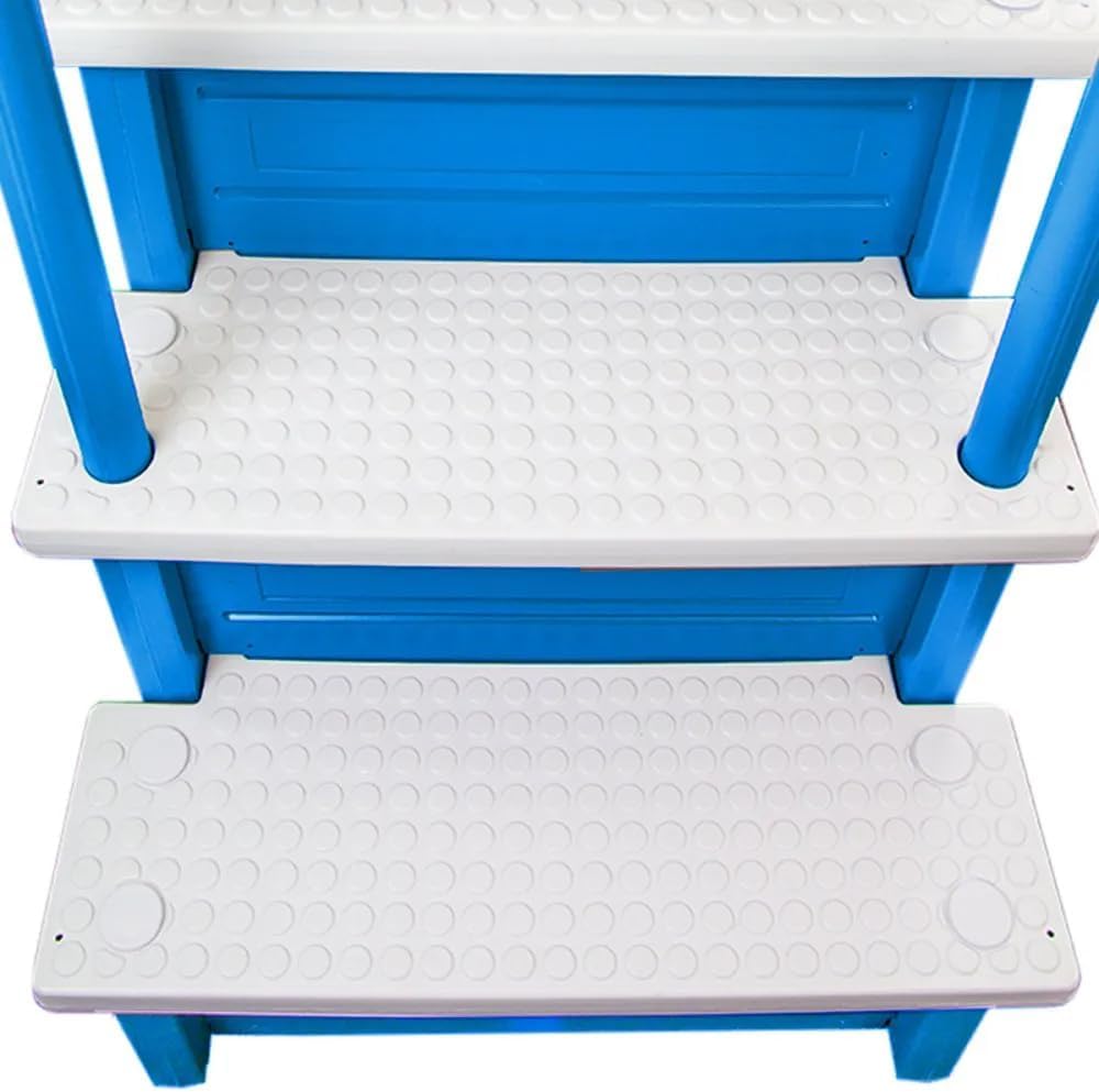 Aqua Select Anti-Slip in-Pool Steps | Blue/White Steps | for Above Ground Swimming Pools | Can Mount to Decks 48' to 54' H | Safety Stairs Capacity Up to 350 lbs