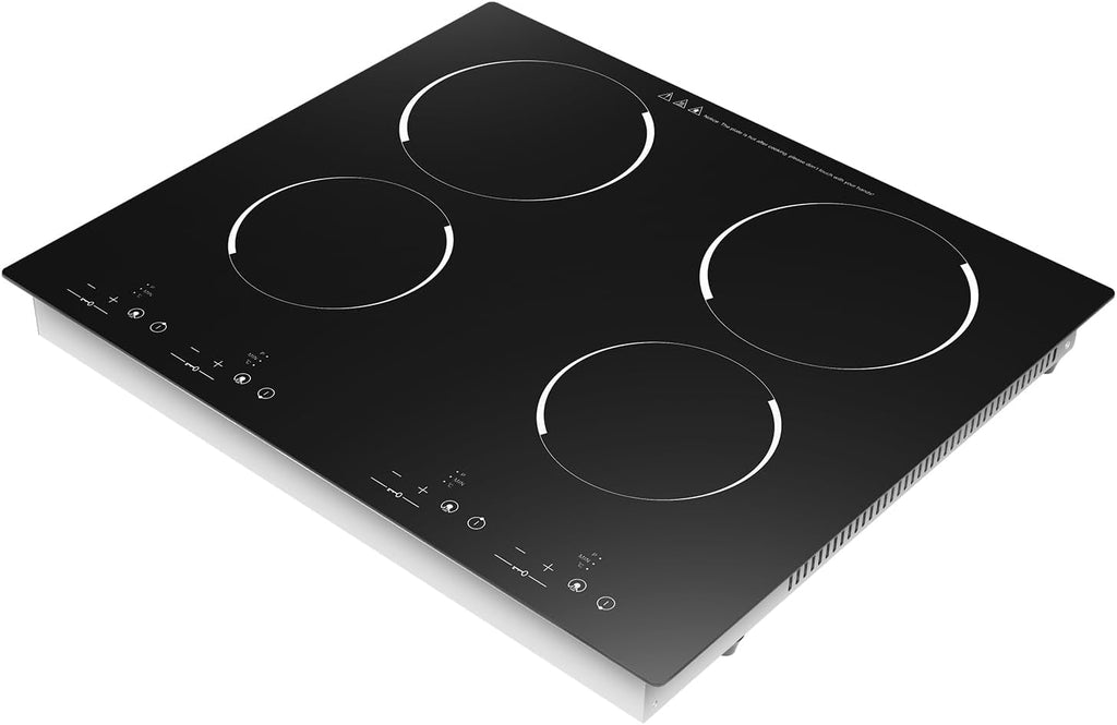 Electric Cooktop, 24 Inch 4 Burner Ceramic Cooktops with Timing Function Child Lock Electric Ceramic Stove Top 9 Heating Levels 110V 3800W