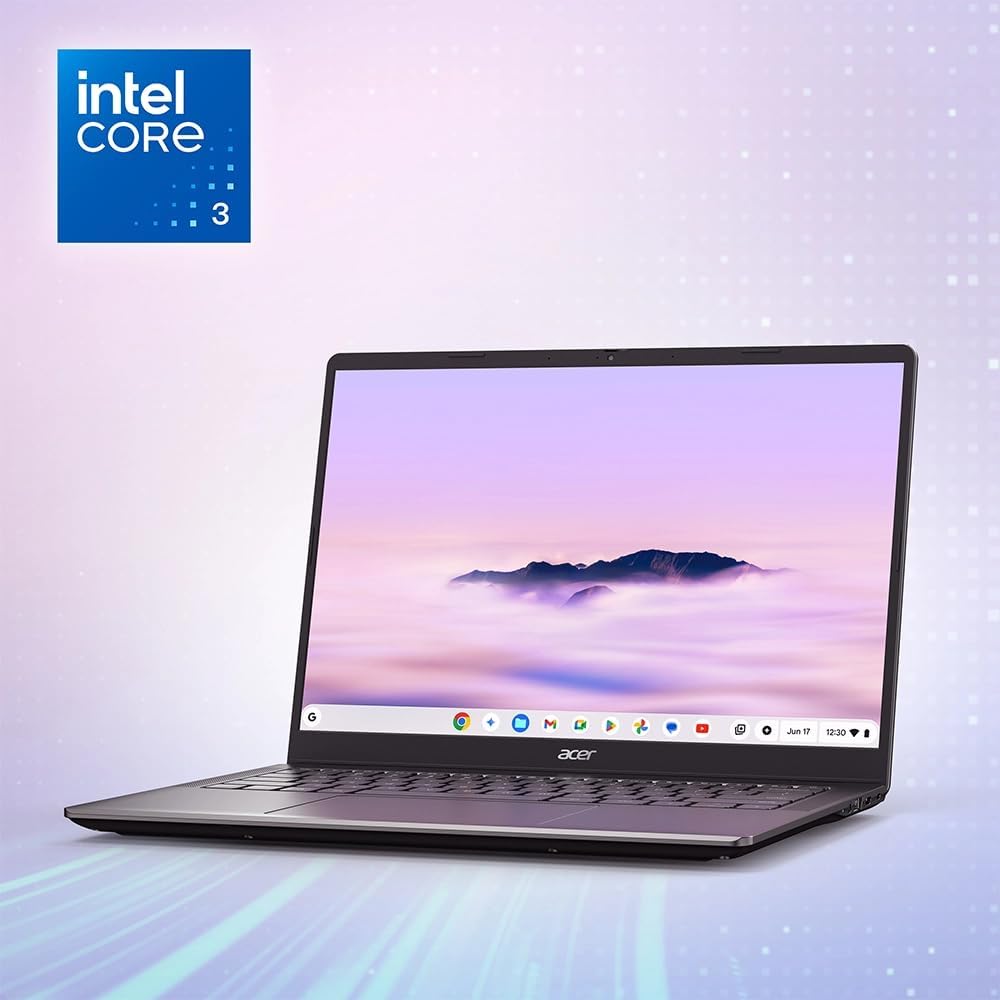 Acer Chromebook Plus 514 Laptop (14' FHD+ Touchscreen, Intel 8-Core i3-N355, 8GB RAM, 512GB SSD) Education, K12, Students & Business, 1080p Webcam, Backlit, Lightweight, Long Battery Life, Chrome OS