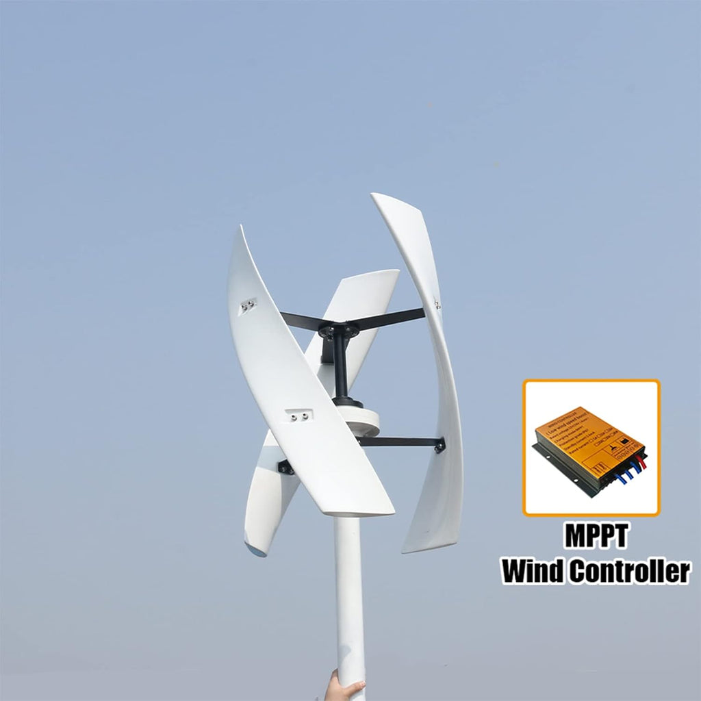 Vertical Axis Maglev Wind Turbine Generator Kit, with MPPT Controller 12V 24V 48V 220V 3 Blades Low RPM Vertical Wind Power Generator 3000W