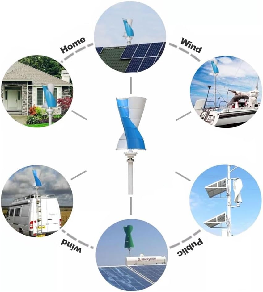 3000W Wind Turbine Generator Kit - 3KW Vertical Axis Windmill for Home Use, 24V/48V/96V/120V Free Energy System, Eco-Friendly Renewable Energy Solution