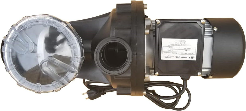 FibroPool 1HP Above Ground Pool Pump – 4500 GPH High Efficiency Motor, Clear Lid Strainer, 120V Pool Pump with Hose Adapters for Easy Installation, Heavy Duty ABG100