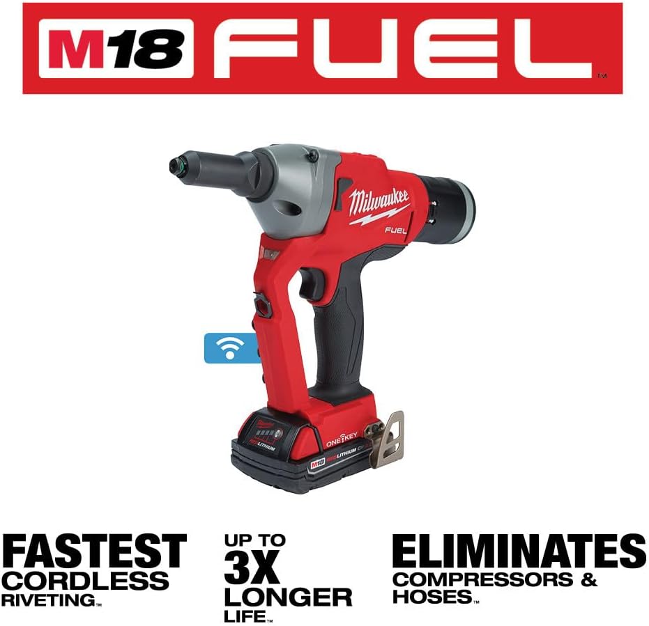 Milwaukee M18 Fuel ONE-Key 18-Volt Lithium-Ion Cordless Rivet Tool Kit