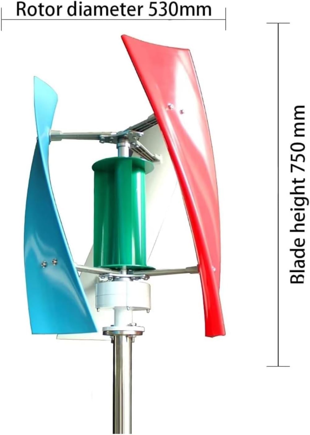 Wind Turbine Kit 3000W Vertical Axis Wind Turbine Generator with Solar Hybrid Controller, Free Energy Windmill Power Generation