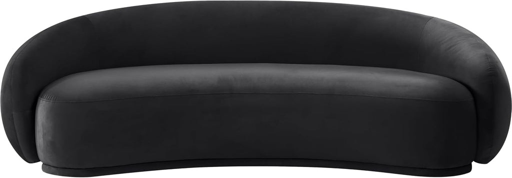 Meridian Furniture 44044Black-S Emery Collection Modern | Contemporary Sofa with Ultra Luxe Black 460 GSM Velvet, Solid Eucalyptus Wood Inner Frame, 95' W x 45.5' D x 31' H, Black