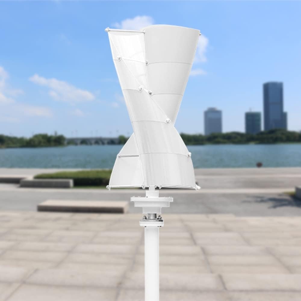 Wind Turbine Generator, 3000W Wind Vertical Turbine Generator Alternative Free Energy Windmill 24V 48V MPPT Controller Wind System for Boats, Gazebos, Chalets, or Mobile Homes(Blue White,MPPT CONTROLL