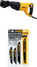DEWALT DWE305 12 Amp Corded Reciprocating Saw with DWA4101 Bi-Metal 2X Reciprocating Saw Blade Set, 8-Piece