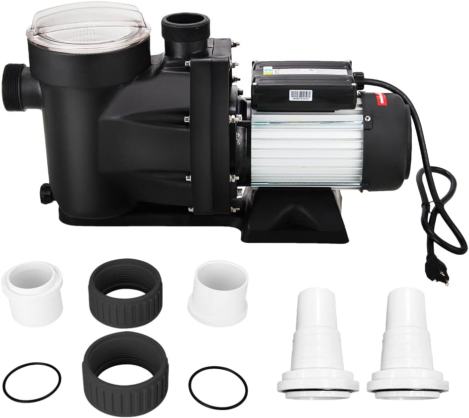 Anbull 1.5HP Swimming Pool Pump, 7140GPH In/Above Ground Pool Pump with 59.05'' Electric Cord, High Efficiency and Low Noise, Apply to Water Circulation in Filtration System (110-120V/60HZ)
