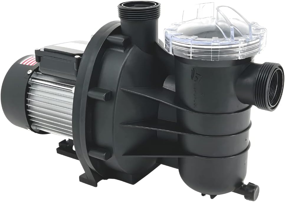 FibroPool 0.2 HP Above Ground Pool Pump 2520 GPH - 1.25' & 1.5' Hose Adapters & PTFE Tape - Clear Lid Strainer - Energy Efficient