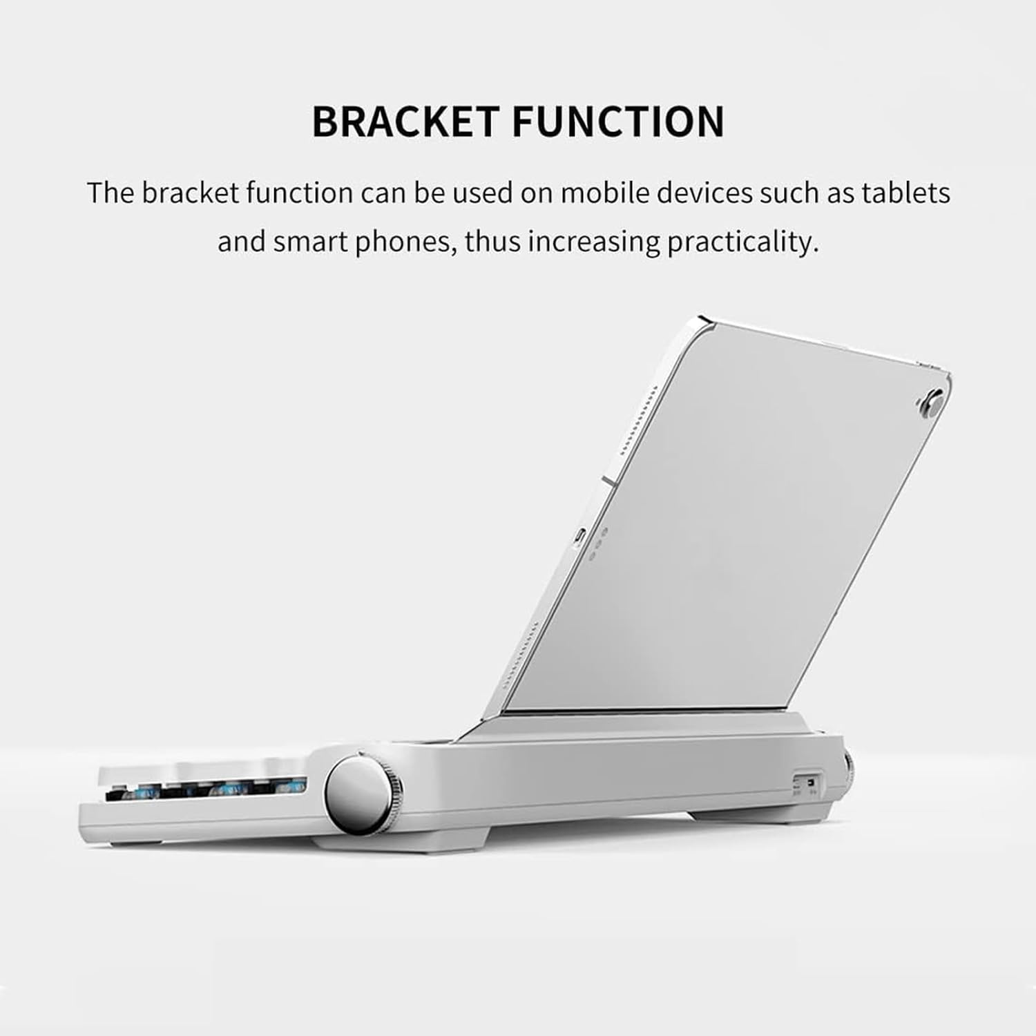 Retro Typewriter Mechanical Keyboard with Tablet Stand, 100 Keys LED Backlit, ABS+PBT Keycaps, Wired/Bluetooth, Blue Switch, Compatible with Windows/Mac/iOS/Android (White)