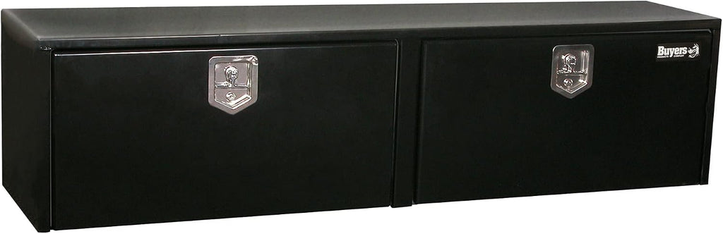 Buyers Products 1704320 Black Steel Underbody Truck Tool Box – 24 x 24 x 72 Inch - Truck Bed & Underbelly RV Storage Box, Locking T-Latch, Weather-Resistant, Heavy-Duty Flatbed Job Box, Made in USA