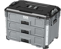FLEX STACK PACK Storage System 3-Drawer Tool Box - FS1105, Grey/Black