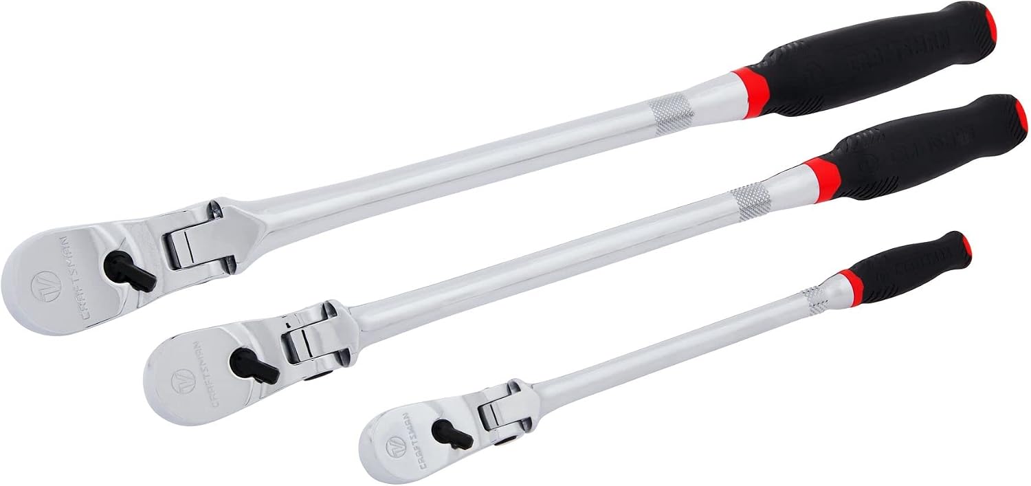 CRAFTSMAN V-SERIES Ratchet Set, Flexible Head, Comfort Grip, 3 Piece (CMMT86506V)
