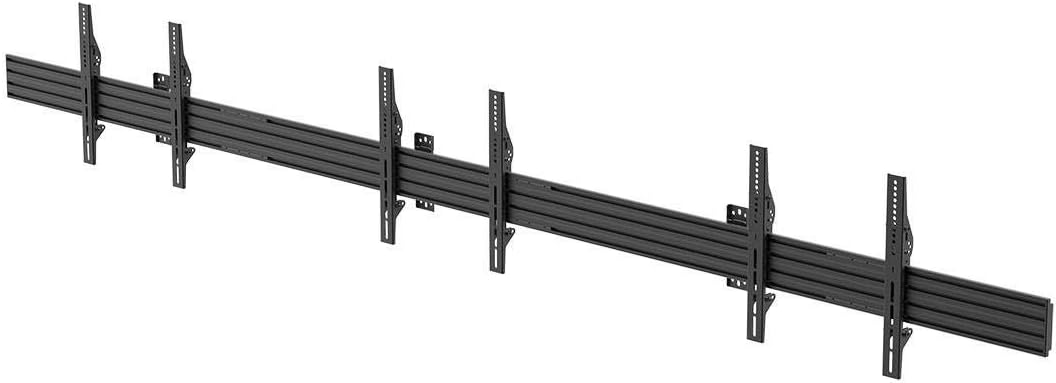 Monoprice 3x1 Menu Board Wall Mount for Screens Between 32in to 65in, Adjustable Tilt, Max Weight 66 Lbs Per Screen, VESA Patterns Up to 600x400, Steel Construction, Black - Commercial Series