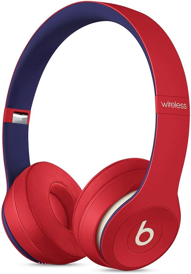 Beats Solo3 Wireless On-Ear Headphones - Apple W1 Headphone Chip, Class 1 Bluetooth, 40 Hours of Listening Time, Built-in Microphone - Club Red (Latest Model)