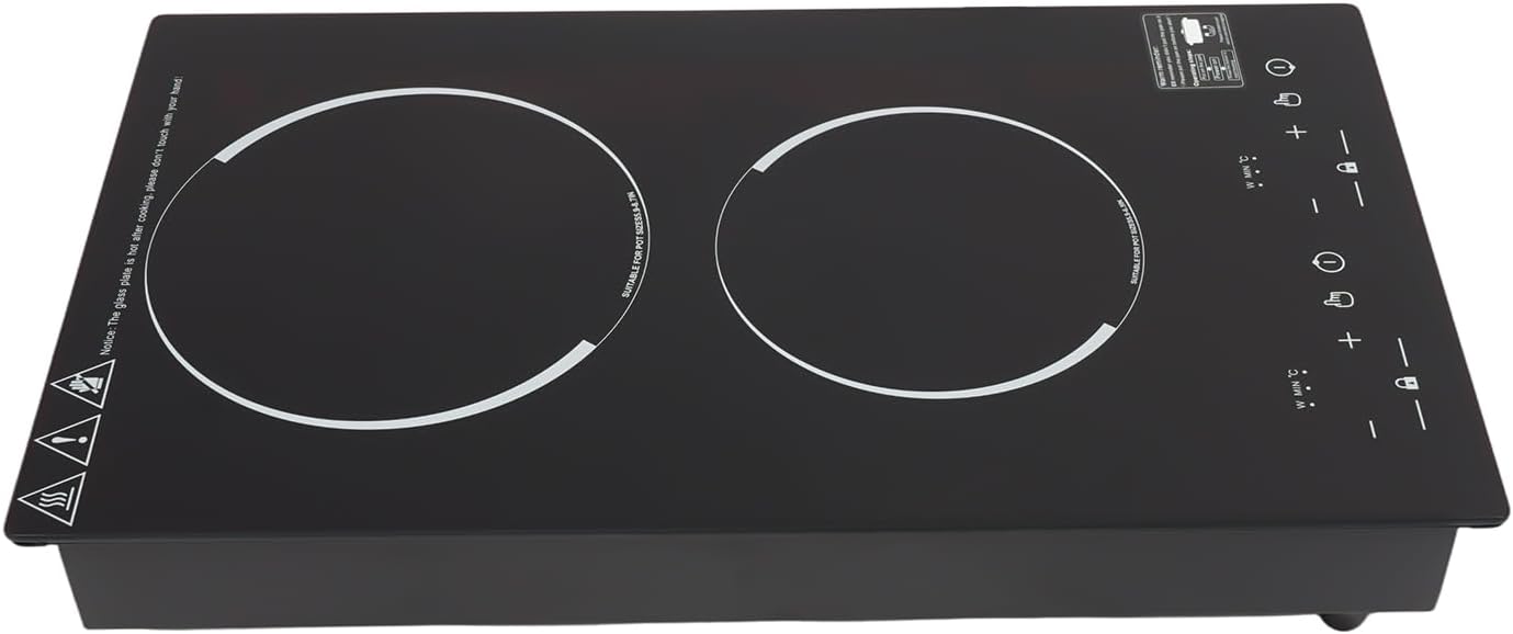 4000W Double Induction Cooktop, 2 Burner Electric Stove Top with 9 Power Levels & Timer, 20.08 Inch Portable Countertop Range with LED Digital Display for Home, Dorm, RV (110-120V)