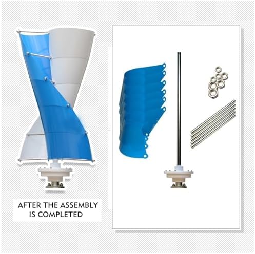 3000W Wind Turbine Generator Kit with 300W Solar Panel & Controller - Vertical Axis Windmill for Home Use, 12V/24V/48V/96V/120V, Free Energy, Efficient Three Phase System