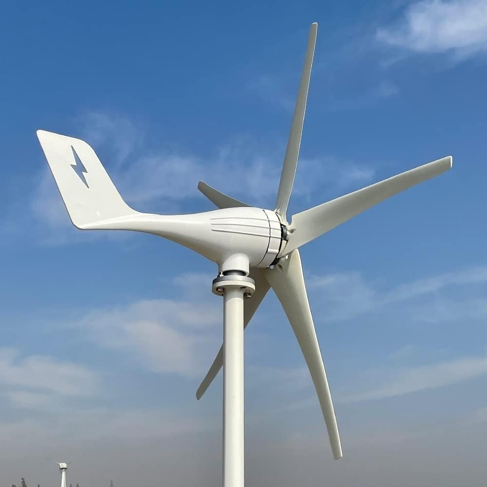Wind Turbine Generator, 3000w 5 Blades Free Energy Wind Energy HIGH Efficient 12v 24v Wind Turbine Generator With MPPT Controller Wind System for Boats, Gazebos, Chalets, or Mobile Homes(Wind turbine
