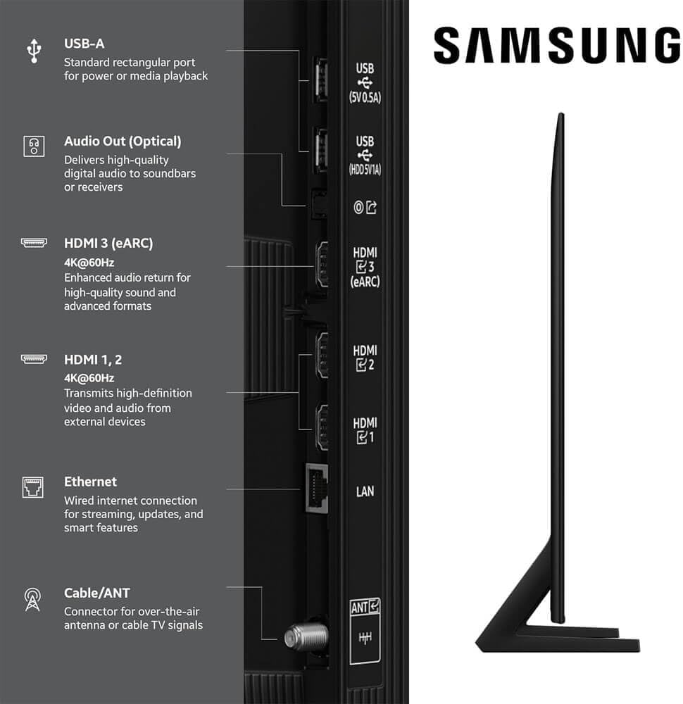 Samsung 32-Inch Q8F QLED 4K Smart TV, Quantum Dot, HDR+, 144Hz VRR, Slim Metal Design, Voice Remote, Includes 1-Year Warranty, AUX HDMI Cable & Streaming Bundle
