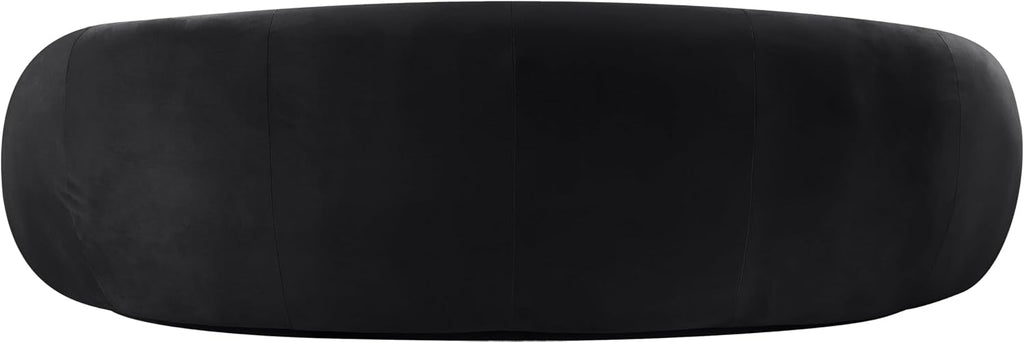 Meridian Furniture 44044Black-S Emery Collection Modern | Contemporary Sofa with Ultra Luxe Black 460 GSM Velvet, Solid Eucalyptus Wood Inner Frame, 95' W x 45.5' D x 31' H, Black