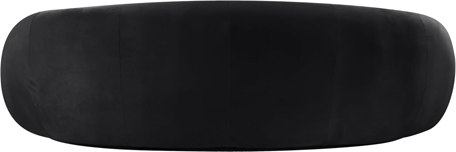 Meridian Furniture 44044Black-S Emery Collection Modern | Contemporary Sofa with Ultra Luxe Black 460 GSM Velvet, Solid Eucalyptus Wood Inner Frame, 95' W x 45.5' D x 31' H, Black